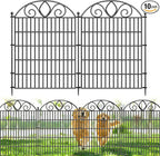 10 Panels No Dig Tall Garden Fence Panel – 34" H X 22' L Rustproof Metal Dog Fence Outdoor for Yard, Decorative Animal Barrier Fence for Pet, Garden Border, Patio, Flower Beds| Temporary Fencing
