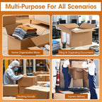 Double Wall Corrugated Cardboard Boxes for Moving(12 Pack), 20" x 15" x 20" Heavy Duty Large Packing Boxes Durable for Packing,Business,Storage (Large-No Handle)
