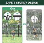 FXW Garden Fence Outdoor for The Yard – 45in(H) x 18.2ft(L) Heavy Duty Metal Animal Barrier for Dog and Rabbit, Decorative Dog Fence, 8 Panels, Black