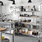 14" Deep x 54" Wide x 64" Height Wire Shelving Kit | 5-Tier | NSF Commercial Storage Rack Unit