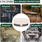 Heavy Duty Patio Furniture Covers Waterproof, 600D Round Outdoor Furniture Cover Waterproof for Sectional Sofa Couch, Outdoor Dining Table and Chair Set Covers 84"DIA x 28"H, Beige Brown