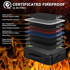 Noiposi Document Organizer with 5200℉ Heat Insulated,Waterproof and Fireproof Document Box with Lock, Home Travel Strong Fireproof Safe Storage Box for Letter Size Important Documents and File