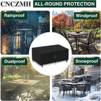 Heavy Duty Patio Furniture Covers Waterproof, 600D Outdoor Furniture Cover Waterproof for Sectional Sofa Couch, Outdoor Dining Table and Chair Set Covers 52''L x 22''W x 35''H, Black