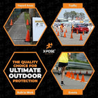 Xpose Safety 12 Inch Orange Traffic Cones, 12-Pack - Multipurpose PVC Plastic Safety Cone for Parking, Soccer, Caution, Kids and Construction - DOT Approved