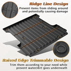 TripleAliners Truck Bed Mat Compatible with 2015-2023 Ford F150 & Lightning Accessories 5.5FT Flush All Weather Protection TPE Heavy Duty Pickup Cargo Mat