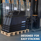 Tilt Truck, 1/2 Cu. Yd. Capacity Dump Cart with Non-Marking 12” Wheels & 5” Casters & Forklift-able Frame for Jobsites, 850 lbs, Trash Cart with Wheels DUC12T-F-NM-04PK (4-Pack)