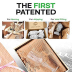 IDL Packaging Original HexcelWrap Honeycomb Packing Kraft Paper 15.25" x 1400' Roll in Self-Dispensed Box, White - The First Patented Interlocking Slit Paper Design for Shipping
