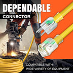 100ft Outdoor/Indoor Extension Cord 12/3 Gauge Extra Heavy Duty 3 Prong SJTW, Waterproof, ETL Listed, Flexible Cold-Resistant Long Power Cord,15A 125V 1875W, Green by LifeSupplyUSA