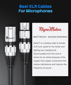 GEARit XLR Male to Female Microphone Cable (200 Feet, 1 Pack) 3-Pin Balanced Shielded Mixer, Recording Studio, Podcast - Black