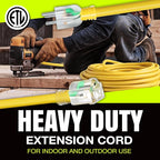 6ft Outdoor/Indoor Extension Cord 16/3 Gauge Heavy Duty 3 Prong SJTW, Waterproof, ETL Listed, Flexible Cold-Resistant Long Power Cord,13A 125V 1625W, Yellow by LifeSupplyUSA