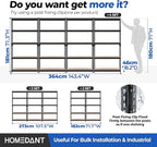 HOMEDANT 35.9" W 5 Tier Heavy Duty Garage Shelving Adjustable Metal Rack Storage Shelves Standing Shelf Unit Organizers Pantry Closet Black 1Pack