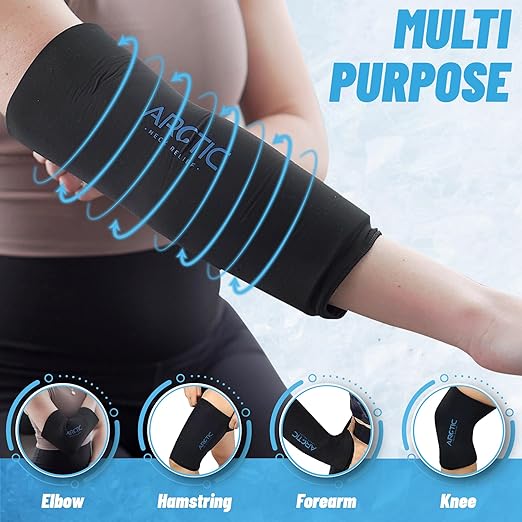Value 2 Pack - Cold Therapy Compression Ice Sleeve, Knee Ice Pack Wrap for Injuries, Elbow, Quad & Hamstring Relief, Flexible & Reusable Cold Wrap Recovery for Meniscus, ACL, MCL, Ice & Heat Therapy