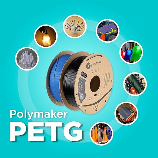 Polymaker PolyLite Red 3D Printer PETG Filament 1.75mm 1kg, Legacy PETG Formula, +- 0.03mm Dimensional Accuracy, Reliable Everyday Filament, Strong Layer Bonding, Compatible with Most 3D Printers