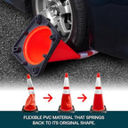 Brimar 28 Inch Traffic Cones, 8 Pack, Orange PVC Safety Cones with Black Base for Construction, Road Parking, MUTCD Approved Traffic Cones with 3M Reflective Bands, Structurally Stable Wearproof