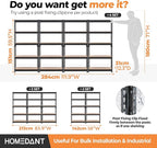 HOMEDANT 5 Tier Storage Shelves Adjustable Laminated Boltless Garage Metal Shelving Unit Heavy Duty Utility Rack Shelf Warehouse Pantry Closet Kitchen (4, (S) 28" W, Black)