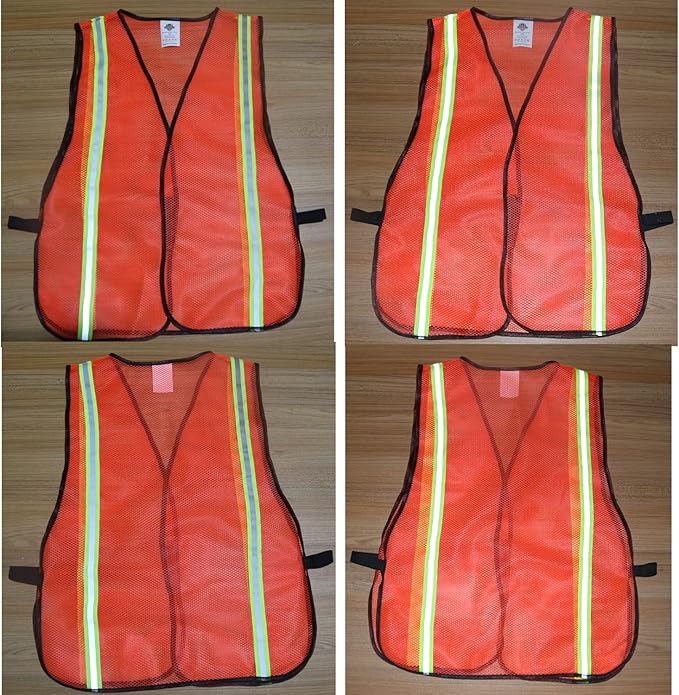 Dazonity High Visibility Reflective Safety Vest, Durable Mesh,High Visibility Reflective Strips, Fit for Men & Women, Work, Construction,Cycling, Surveyor