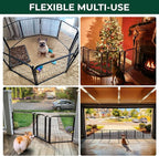 FXW Dog Gate Extra Wide Designed for Indoor Use, Adjustable Width Up to 46-inch Wide (24" H 2 Wire Panels for Puppies and Small Dogs), Black