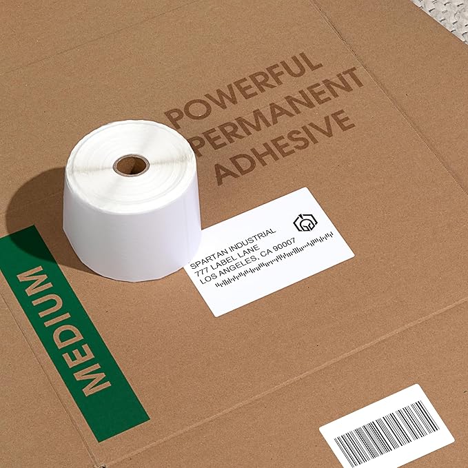 Spartan Industrial - 2" X 1” Direct Thermal Labels, Perforated UPC Barcode FBA Labels, Compatible with Rollo & Zebra Desktop Printers - 10 Rolls, 1300/Roll
