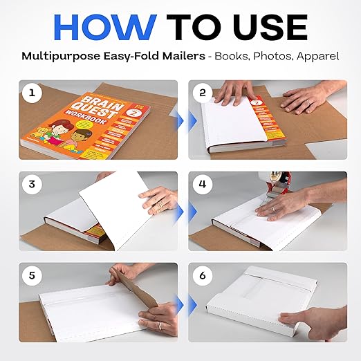 White Mailing Boxes 12"x10.5"x2", Pack of 50, USA-Made - Strong, Easy to Fold Cardboard Boxes for Secure Storage, Shipping and Moving - Water-Resistant and Snug Fit Cardboard Mailers by IDL Packaging