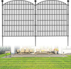10 Panels Decorative Garden Fence - 32 in (H) x 23.6 ft (L) No Dig Dog Fence Outdoor for Yard, Rustproof Tall Garden Fencecing Panels, Animal Barrier Suitable for Yard Border, Patio, and Outdoor Use