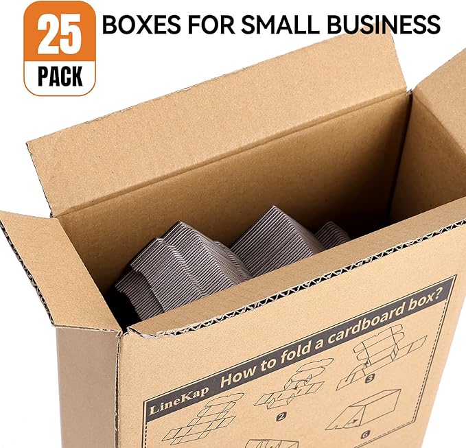Small Shipping Boxes 3.5x2.2x1.6 Inches, 25-Pack Brown Corrugated Cardboard Boxes for Mailing, Storing, Gift Packaging