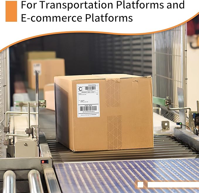 L LIKED 4000 Thermal Shipping Labels 4”x 6”in Fanfold, Permanent Adhesive, Perforated Line Labels Compatible with Direct Thermal Printings (1 Stack, 4000 Labels/Stack)