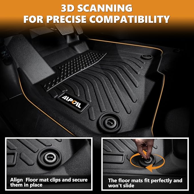 AIPOIL® Floor Mats for 2011-2014 Ford Explorer 7 Seats | All-Weather | Easy to Clean | All-Round Protection丨Full Set Automobile mats Accessories.