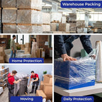 Rosmonde 200 Pack Bulk Plastic Wrap for Moving, 9.4 lbs Rolls, 18" x 1500 ft Shrink Wrap for Daily Bulk Wrapping, 80 Gauge Thick Pallet Wrap for Warehouse, Bulk Stretch Wrap Rolls for Moving & Storage