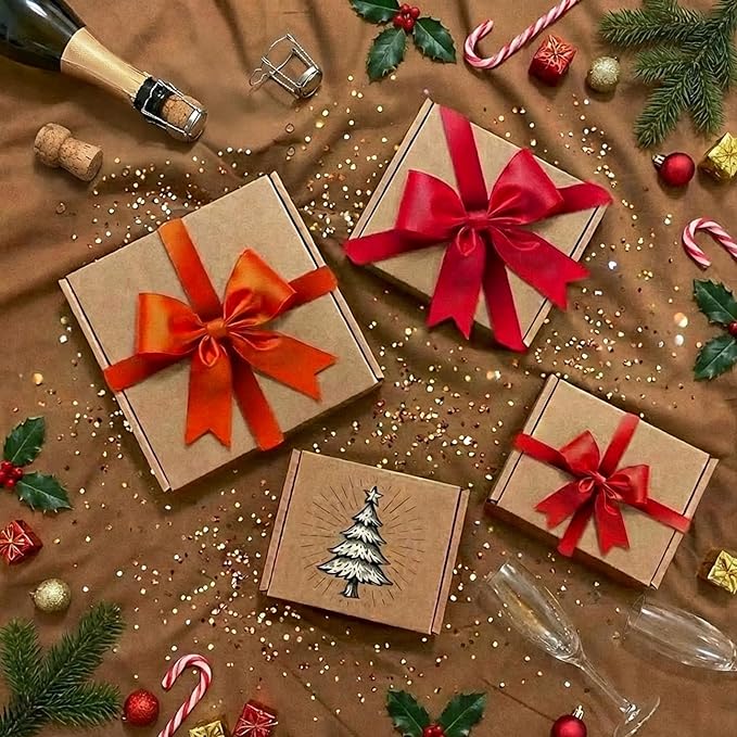 10x6x2 inches Shipping Boxes Bulk 25 Pack Brown, Corrugated Cardboard Box, Mailer Boxes for E-commerce Packaging and Holidays Gift, Small Giving Boxes for Wrapping Mailing Present
