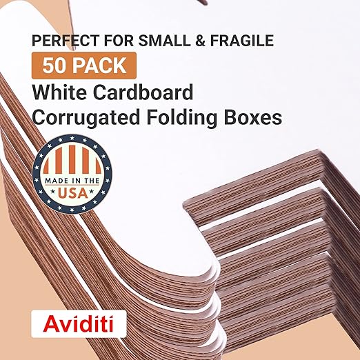 Box USA Shipping Boxes Small 7.125"L x 5"W x 3"H 50-Pack - Corrugated Cardboard Box for Moving, Mailing, Packing, Packaging and Storage