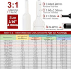 Chanzon 3:1 Ratio 3/16" (4.8mm) Heat Shrink Tubing - Marine Grade Waterproof Adhesive Lined - 8Ft Roll (2.5M Total Length) White Polyolefin Sleeving Wrap Shrinking 3 to 1 Ratio 1pcs