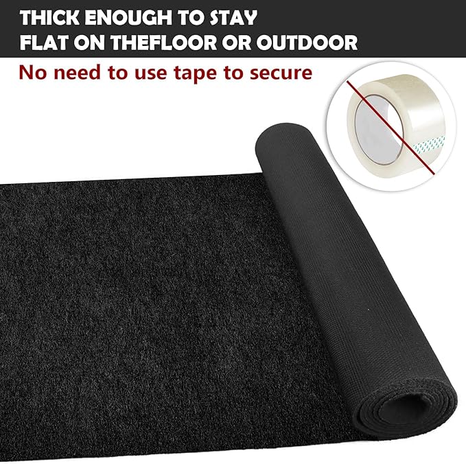 450 GSM Extra Thick Waterproof Black Carpet Runner for Events Decorations, 3X30 Ft Not Slip Black Runner Aisle Runway Rug for Wedding, Party, Banquet, Activity Entrance and Special Events Decorations