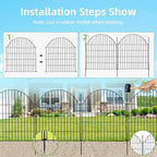 Decorative Metal Garden Fence 5 Panels, 32in (H) x 11.8ft (L) No Dig Dog Fence Outdoor for Yard, Temporary Rustproof Metal Wire Rabbit Dog Garden Border Fencing for Patio