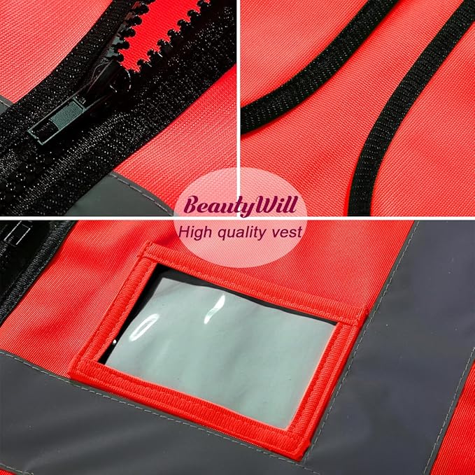 BeautyWill Custom Logo Safety Vest Class2 High Visibility Reflective Vest Breathable Construction Vest
