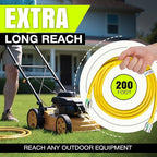 200ft Outdoor/Indoor Extension Cord 10/3 Gauge Ultra Heavy Duty 3 Prong SJTW, Waterproof, Flexible Cold-Resistant Long Power Cord,10A 125V 1250W, Yellow by LifeSupplyUSA