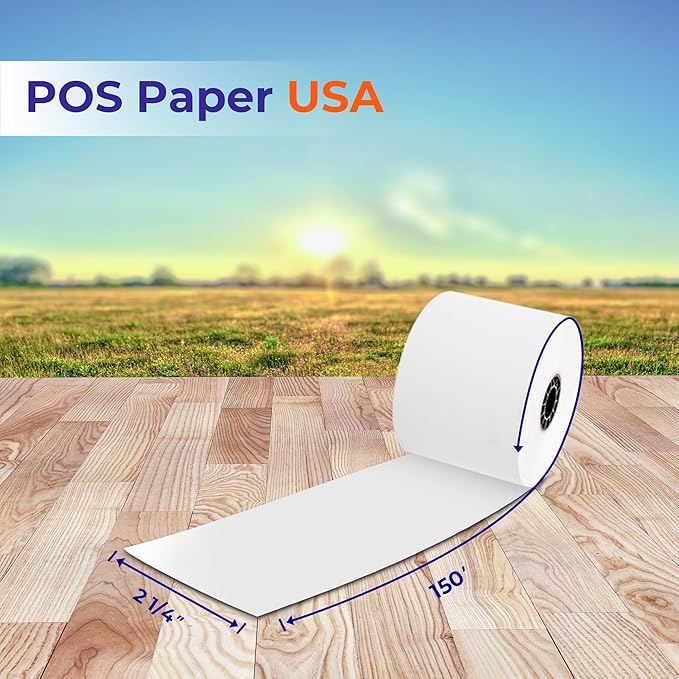 2 1/4" x 150' Thermal Paper (50 Rolls/Case) - BPA Free