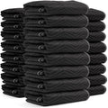 US Cargo Control Moving Blankets 72"x80" 24-Pack, (65 lbs/doz weight), Heavy Duty Packing Blankets for Moving Furniture, Shipping, and Storage, Black Quilted Furniture Pads, MBDELUXE Econo Deluxe
