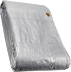 WHITEDUCK Super Heavy Duty Poly Tarp Cover 16 Mil & 10 Mil with Grommets and Reinforced Edges (Brown, White & Silver Black) (Silver Black- 10 Mil, 12' x 16')
