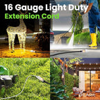 GEARit 360 Rotating Plug Indoor Outdoor Extension Cord Waterproof 25ft - 16 Gauge 16/3 AWG, 13A 1625W, 3 Prong Heavy Duty Extension Cord Weatherproof Power Cable for Outdoor Landscaping, Lights, ETL