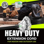 6ft Outdoor/Indoor Extension Cord 3-Outlet 12/3 Gauge Extra Heavy Duty ETL Listed, 3 Prong SJTW, Waterproof, Flexible Cold-Resistant Long Power Cord,15A 125V 1875W, Black by LifeSupplyUSA