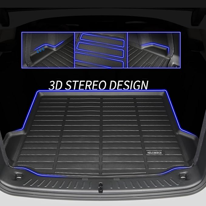 KELCSEECS® Floor Mats & Cargo Liner with Seatback Mats for 2025 Volkswagen Tiguan 5 Seats,All Weather Protection TPE Floor Liners Full Set Accessories Black