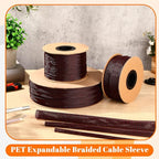 Pangda 1.5inchx50ft Wire Loom Pet Expandable Braided Sleeving Braided Sleeve for Tv, Computer, Home Theater(Black-Red)