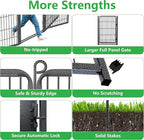 Decorative Garden Fence with Extra Wide Gate Garden Fencing for Yard, 32 in(H) x 22 ft(L) Metal Flower Bed Fencing Temporary Fence for Dogs Outside Dog Fencing for Garden Beds