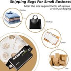 Thank You Poly Mailers 14.5x19 Inch 50 Pcs - Gold Rose Printed Shipping Bags for Clothing - Waterproof and Tear Resistant Mailing Envelopes - Self-Sealing Packaging Bags for Small Business