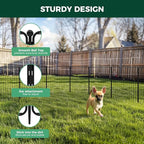 FXW Decorative Garden Fence for Yard - 24in(H) x 14.8ft(L) 8 Panels - Metal Fencing Panels - Animal Barrier Border for Dogs & Rabbits, Flower & Plant Edging