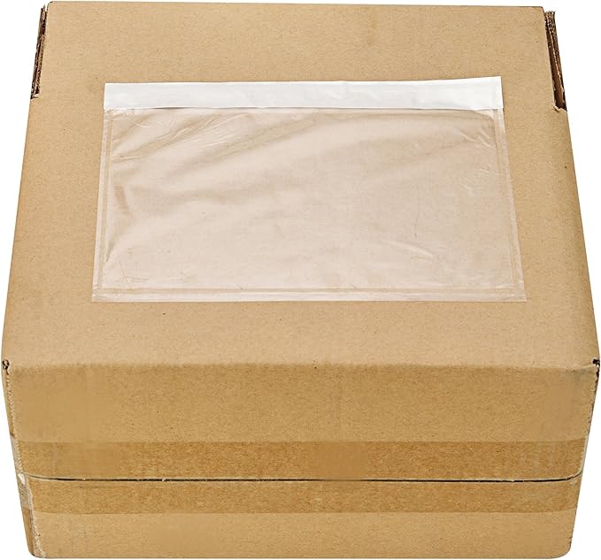 7.5" x 5.5" Shipping Label Sleeves, SJPACK Clear Adhesive Top Loading Packing List/Label Envelopes Pouches(200 Bags)