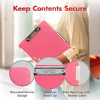 Dexas Slimcase 2 Plastic Clipboard with Storage and Side Opening, Pink Glitter, Office Supplies Clipboards to Organize, Carry and Store, A4 Holder, Style and Functionality Nursing Clipboards
