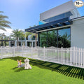Patio Outdoor Fence 36"Hx84"L (10Sets) White Vinyl Picket Fence Panels Privacy Fence Decorative, PVC Garden Fence Temporary Fencing for Backyard Porch Dogs, Suitable for Soft Ground