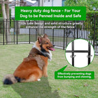 Heavy Duty Dog Playpen: 16 Steel Panels 47" Height, Square Steel Pipe with Reinforced Crossbars, 36FT 103 Sq.ft Portable Fence for Yard RV Camping, Snowy Black