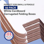 BOX USA Shipping Boxes Small 7"L x 5"W x 4"H, 50-Pack | Corrugated Cardboard Box for Packing, Moving and Storage
